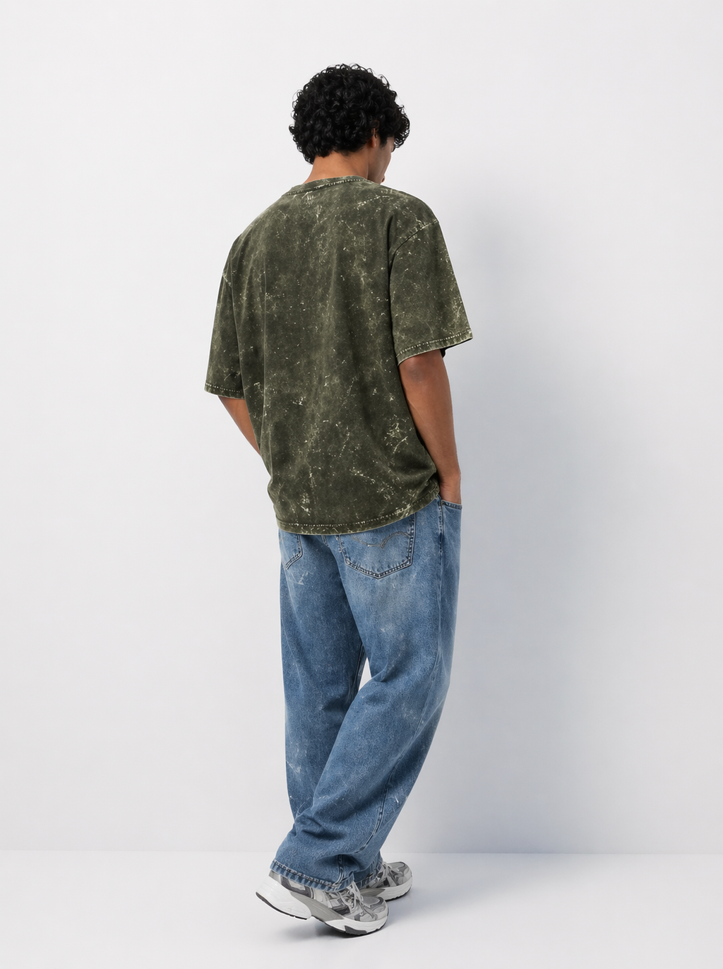 Outcast Acid Wash Skull Oversized Tee – view 3 | OutCastClub acid wash t shirt India