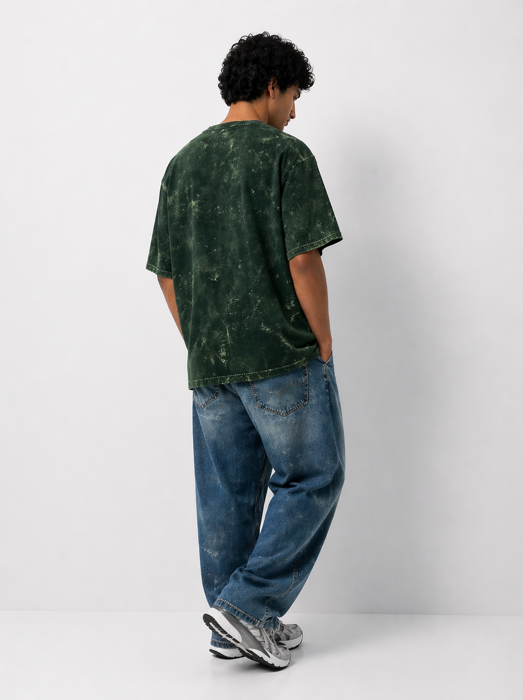 Outcast Acid Wash Skull Oversized Tee – view 4 | OutCastClub acid wash t shirt India