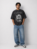 Outcast Acid Wash Skull Oversized Tee – view 6 | OutCastClub acid wash t shirt India