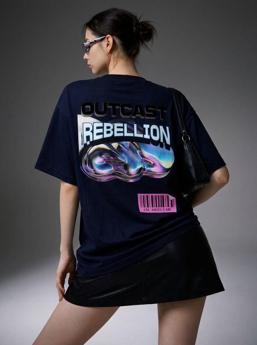 Rebellion State Oversized TShirt – view 5 | OutCastClub graphic streetwear India