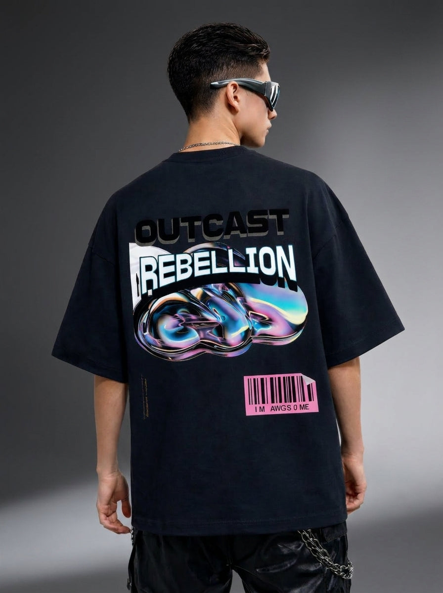 Rebellion State Oversized TShirt – view 6 | OutCastClub graphic streetwear India