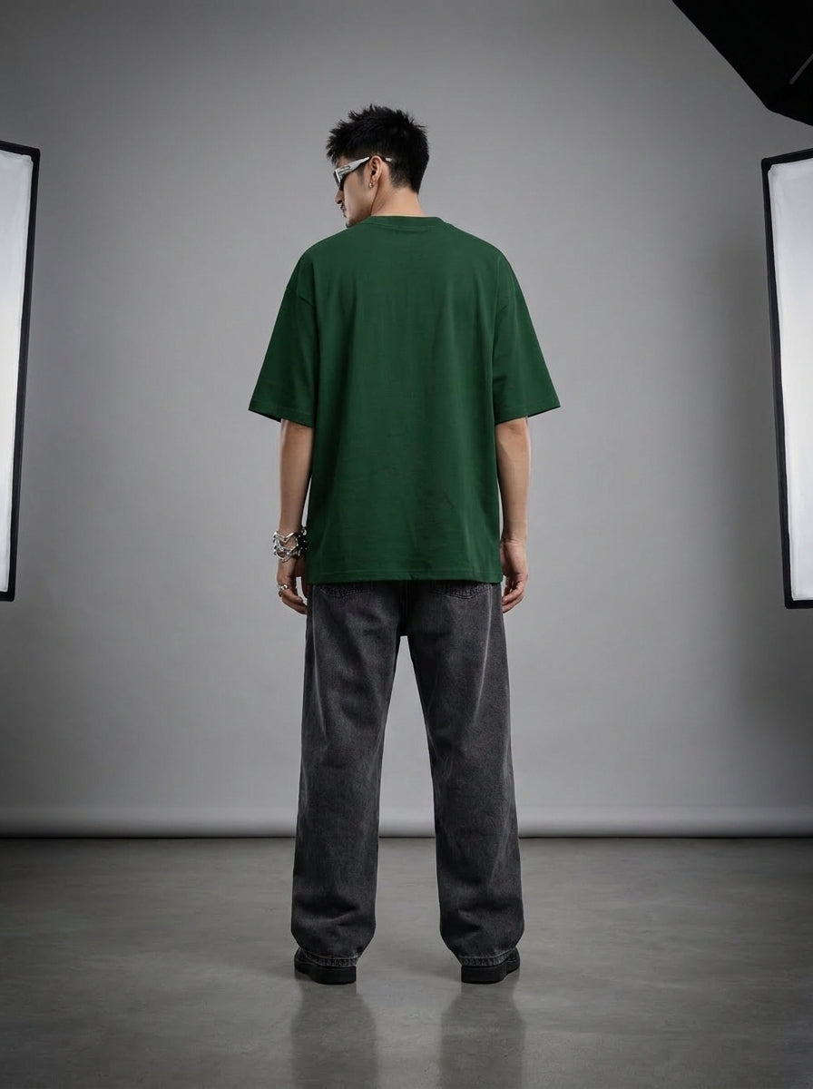 Outcast "Chrome" Oversized Tee – lifestyle shot | OutCastClub chrome graphic tee India
