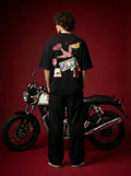 Outcast "Tokyo" Oversized Tee – model in black | OutCastClub collage graphic tee India