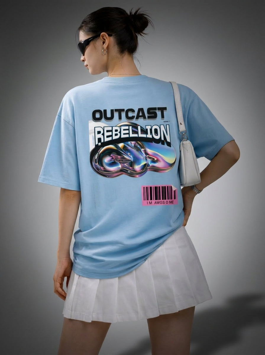 Rebellion State Oversized TShirt – lifestyle shot | OutCastClub graphic streetwear India