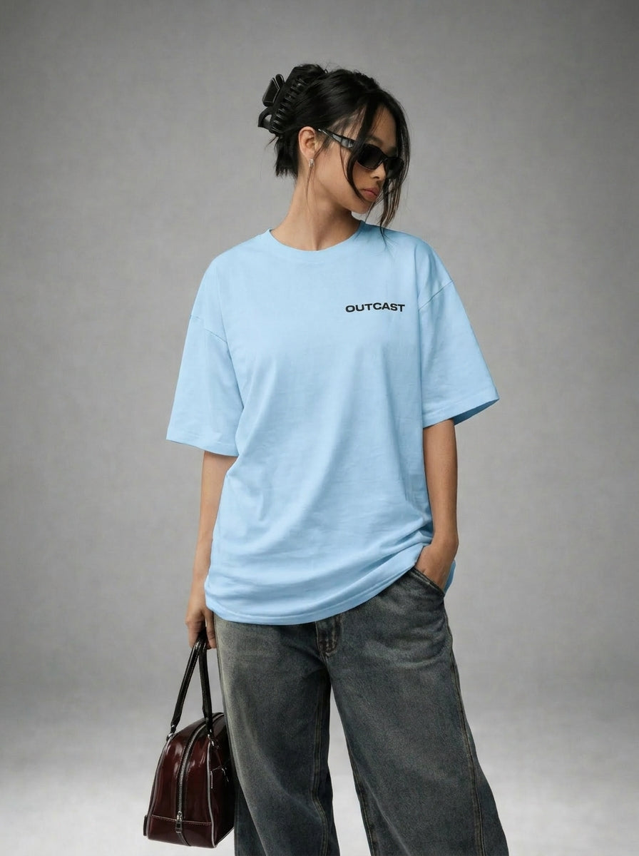 Outcast Fluid Identity Oversized Tee – view 16 | OutCastClub chrome graphic t shirt India