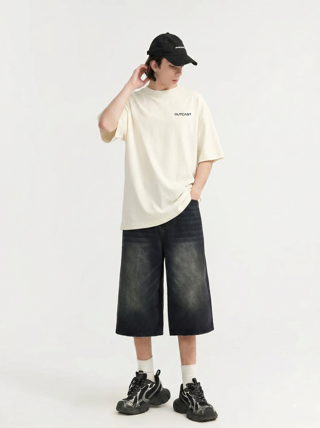 Outcast Core Oversized Tee – alternate view | OutCastClub basic oversized tee India