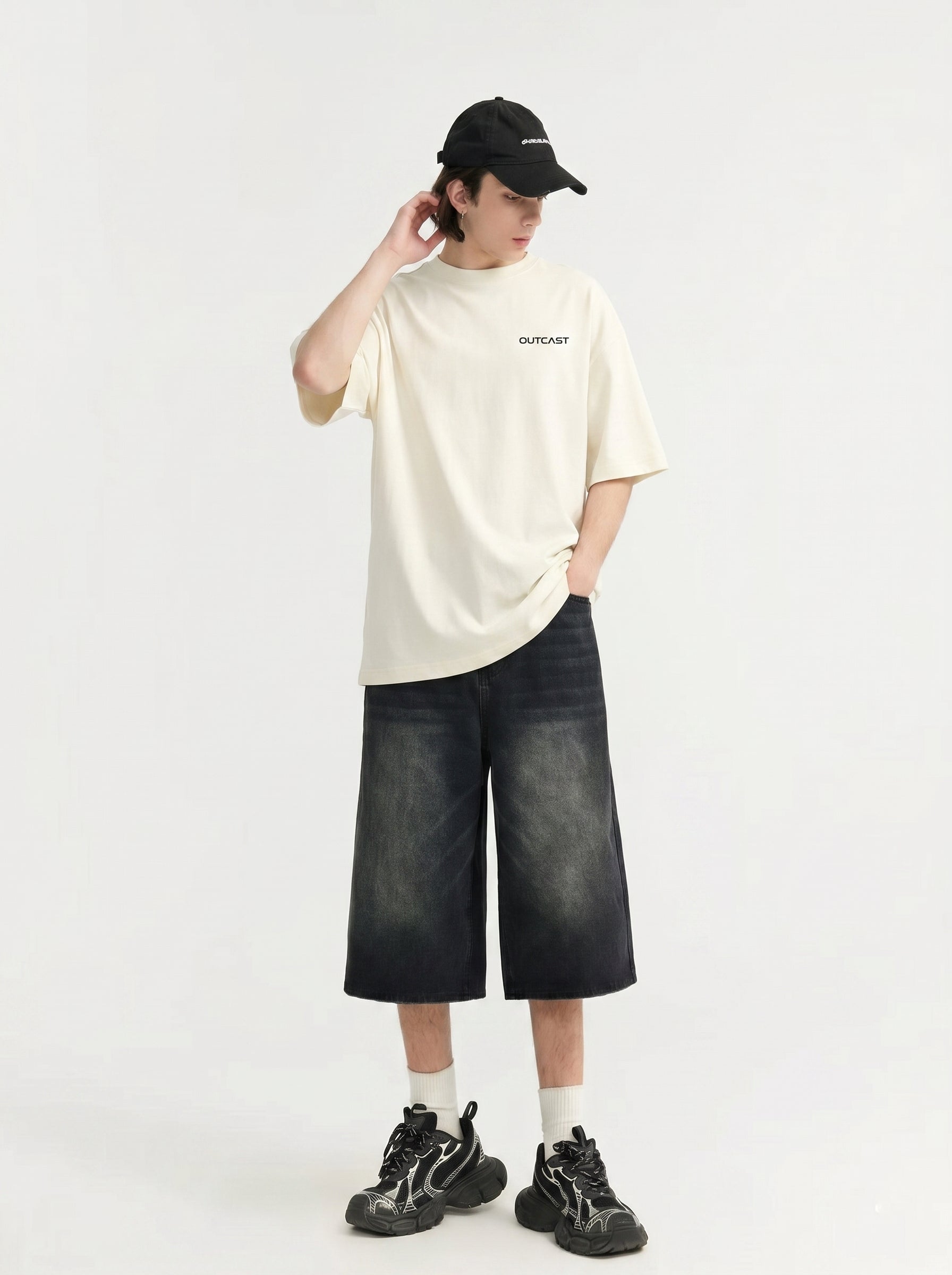 Outcast Core Oversized Tee – alternate view | OutCastClub basic oversized tee India