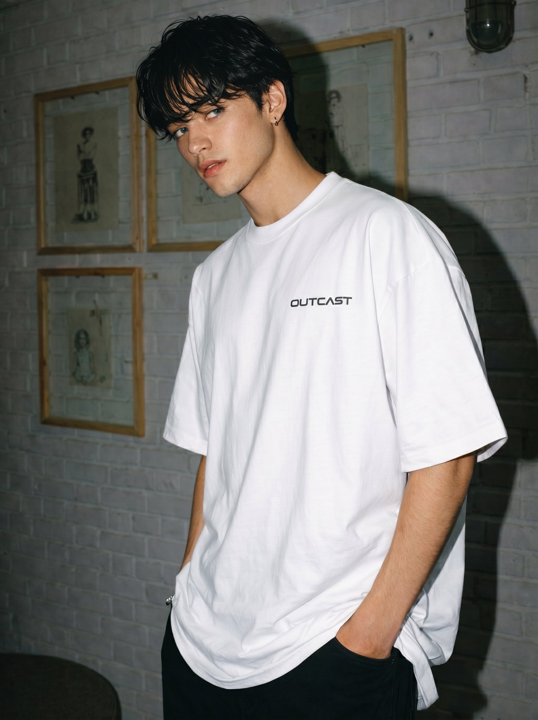 Outcast Fluid Identity Oversized Tee – view 3 | OutCastClub chrome graphic t shirt India