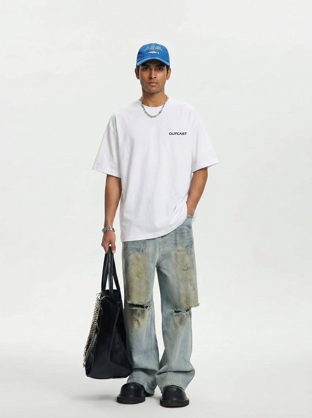 Outcast Core Oversized Tee – view 3 | OutCastClub basic oversized tee India