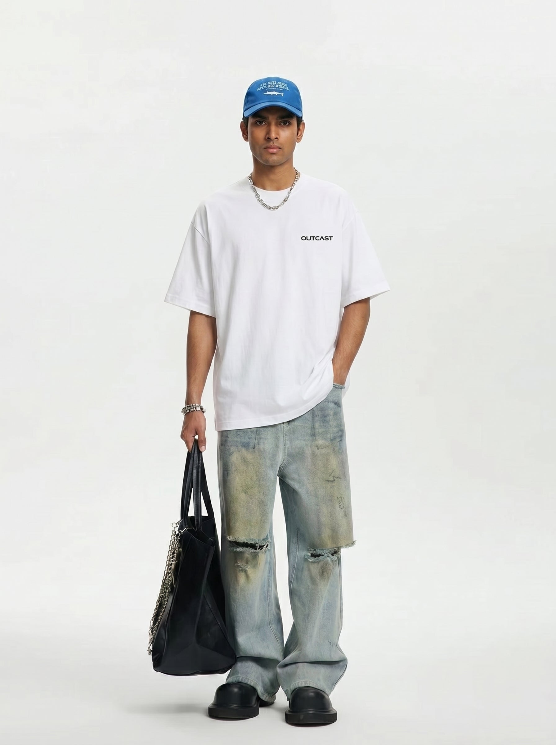 Outcast Core Oversized Tee – view 3 | OutCastClub basic oversized tee India