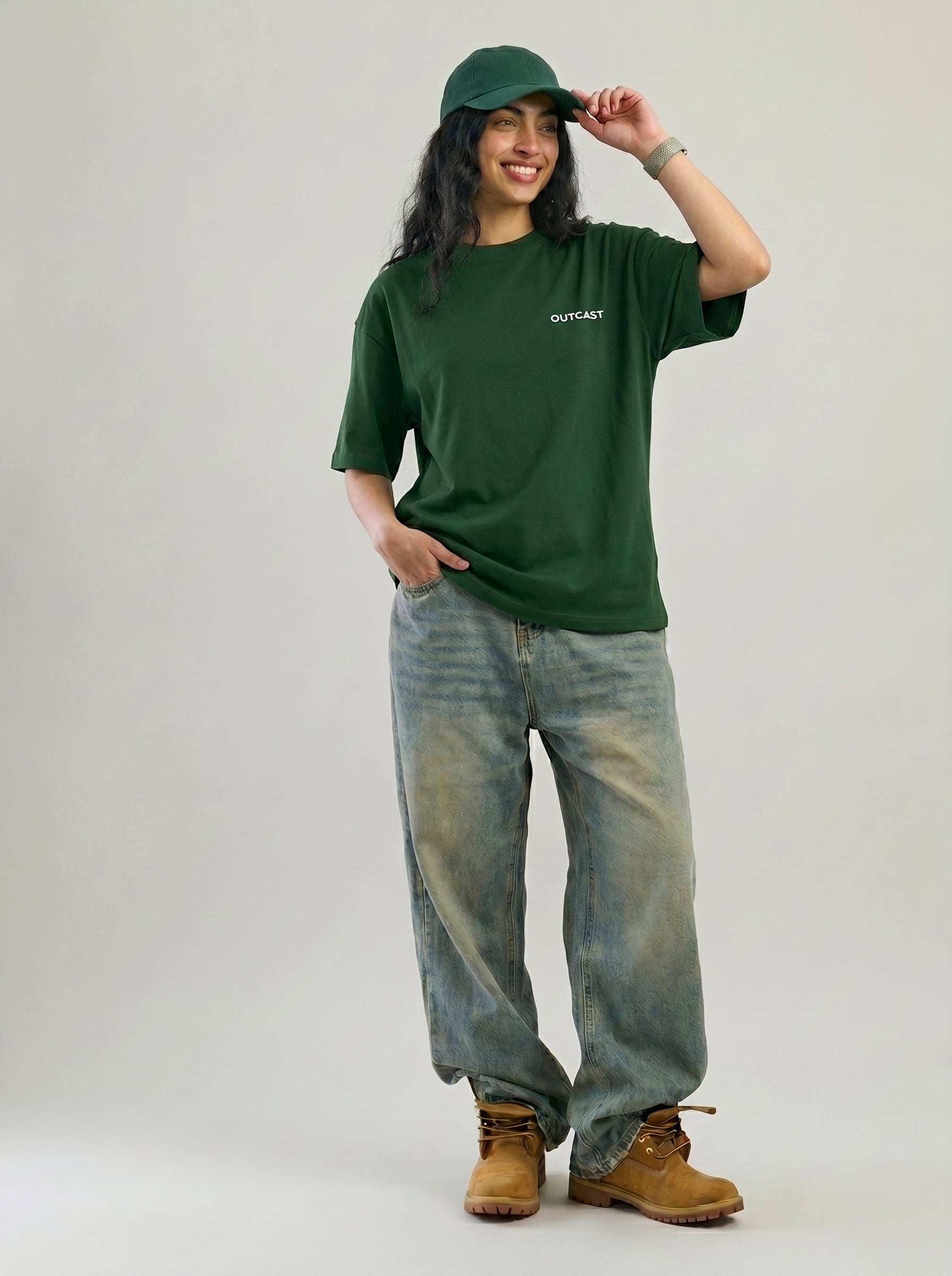 Outcast Core Oversized Tee – view 7 | OutCastClub basic oversized tee India