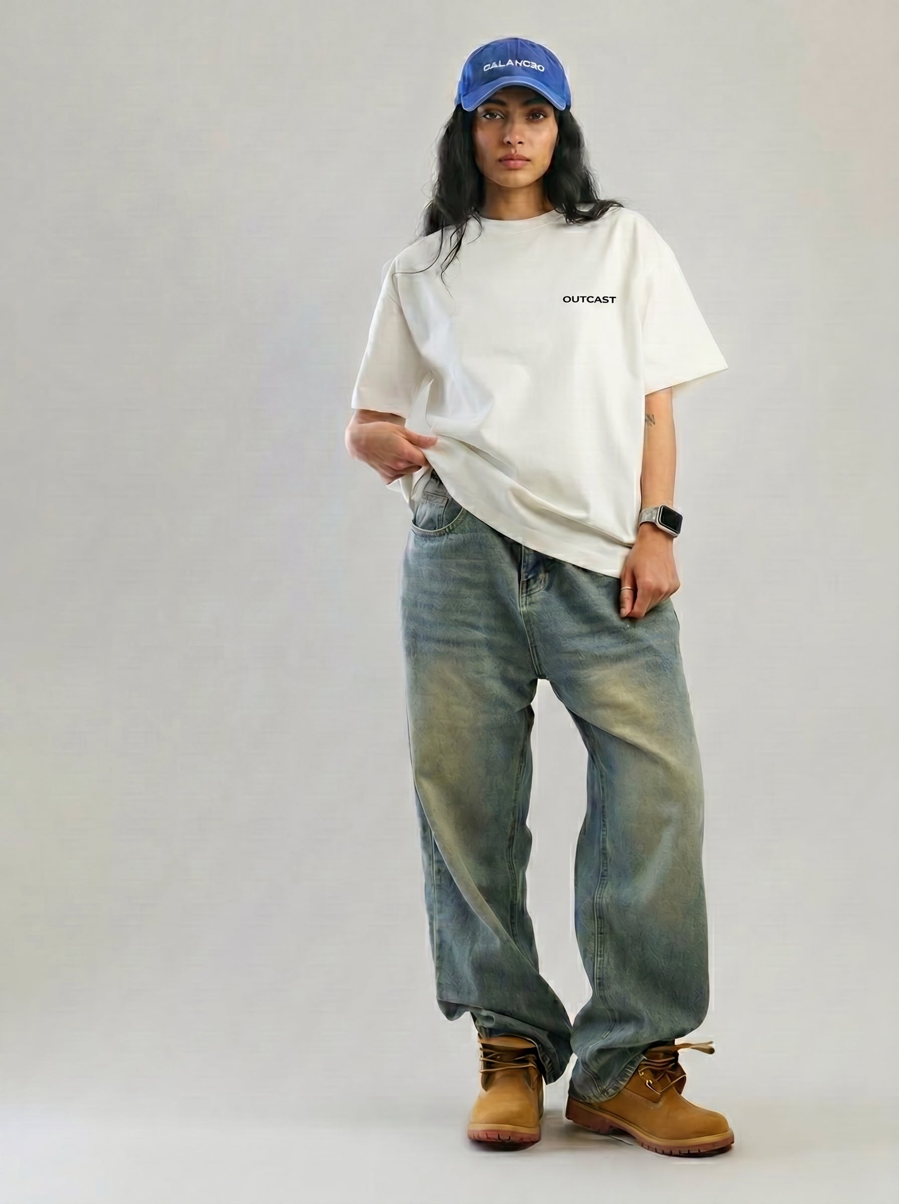 Outcast Core Oversized Tee – view 4 | OutCastClub basic oversized tee India