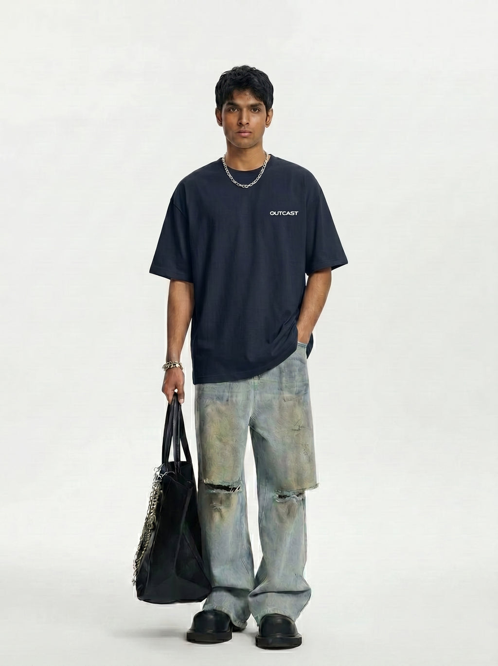 Outcast Core Oversized Tee – view 9 | OutCastClub basic oversized tee India
