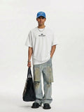 Outcast Essential Oversized T-Shirt – model in white | OutCastClub oversized t shirt India